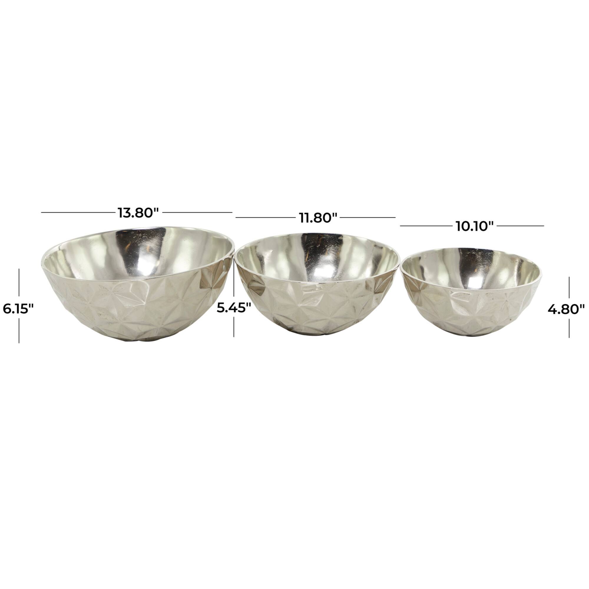 Metal Faceted Decorative Bowl Set